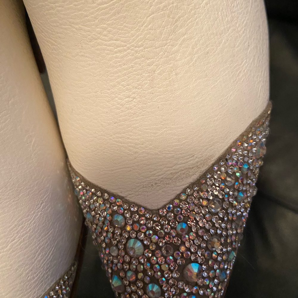 Embellished White Heeled Boots